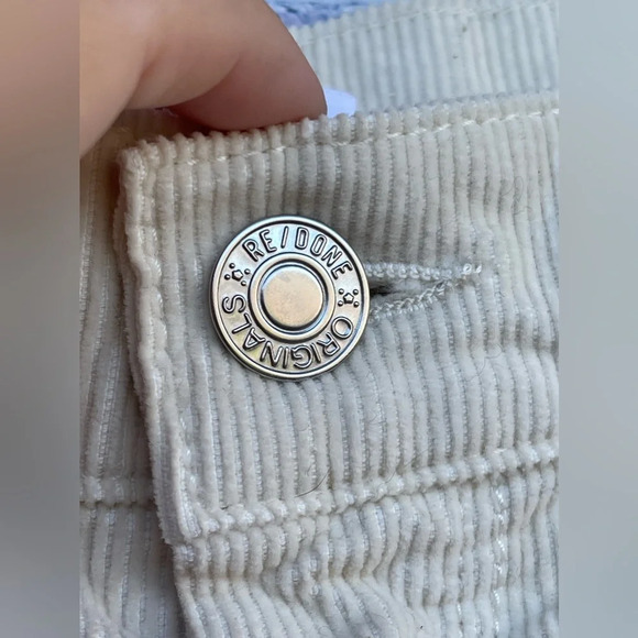 Re/Done 70s Pocket Loose Flare Corduroy Pants in Vintage Ivory Size 28 - Picture 8 of 16